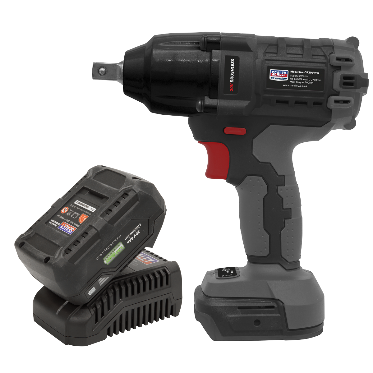SV20 Series 1/2"Sq Drive Brushless Cordless Impact Wrench Kit 20V 4Ah CP20VPIWKIT1