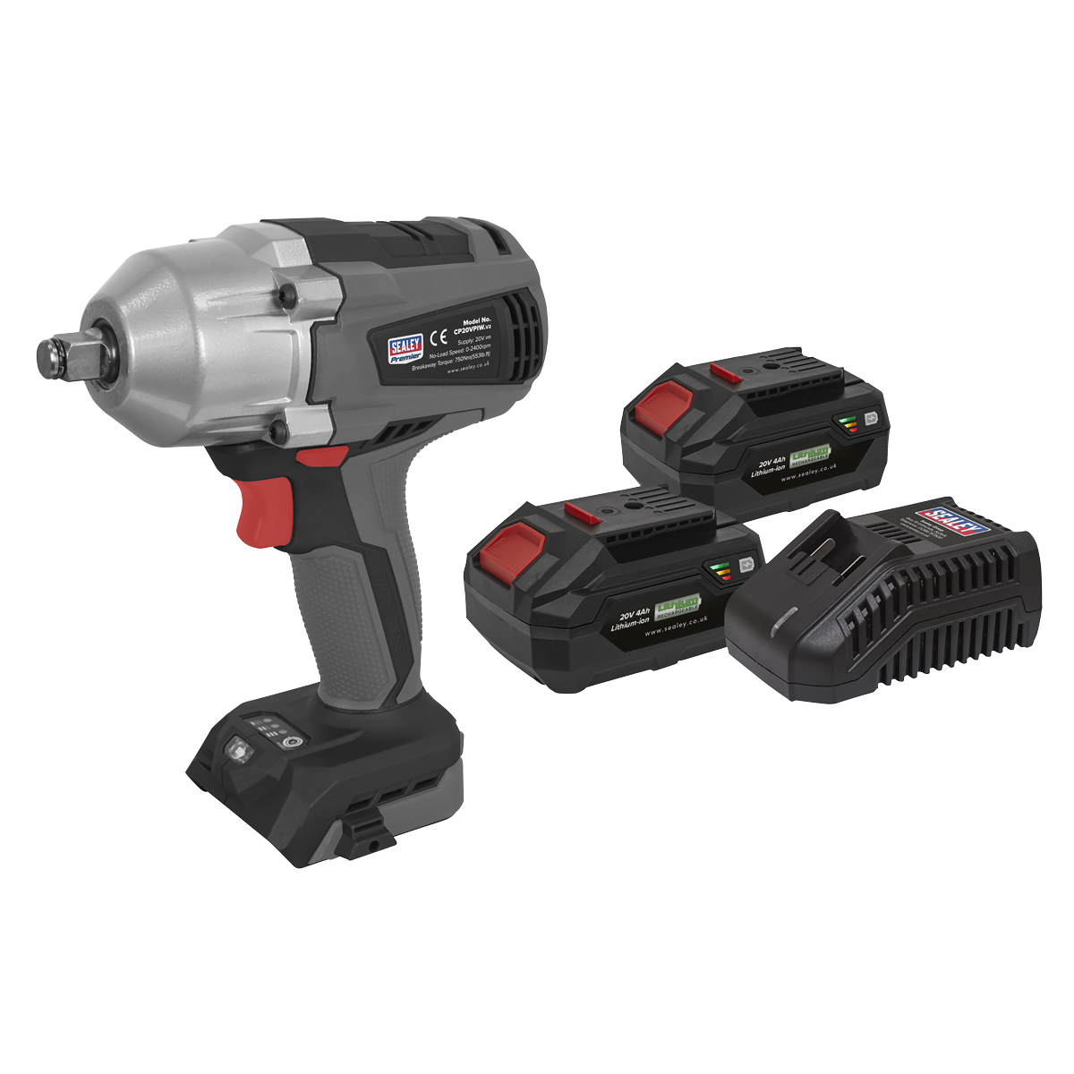 SV20 Series 1/2"Sq Drive Brushless Cordless Impact Wrench Kit 20V 4Ah - 2 Batteries CP20VPIWKIT