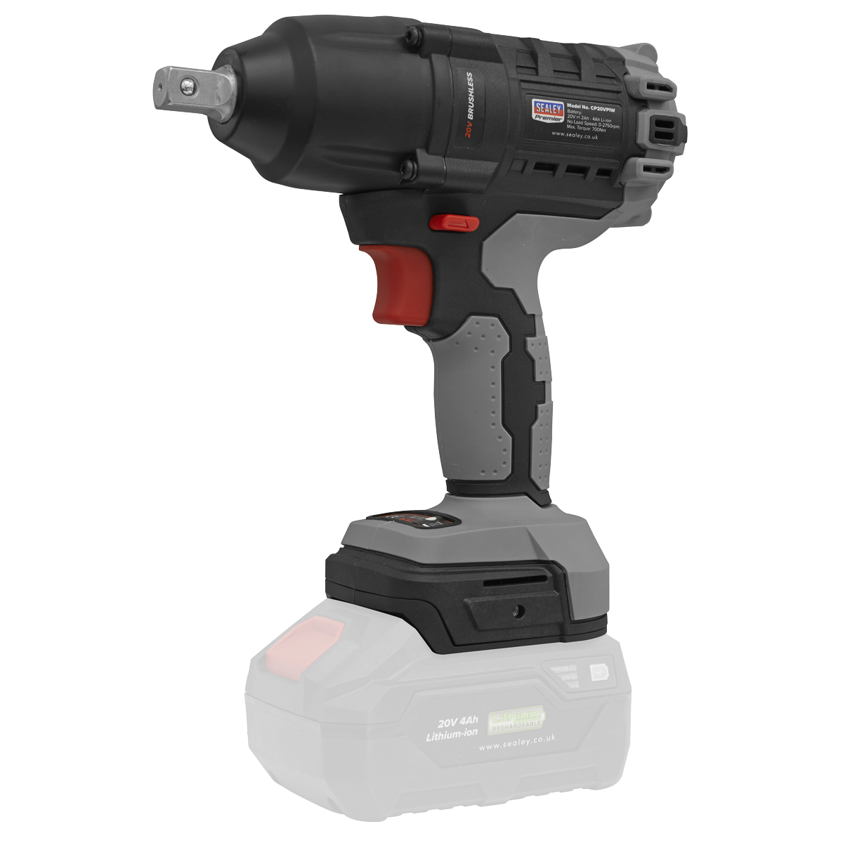 SV20 Series 1/2"Sq Drive Brushless Cordless Impact Wrench Kit 20V 4Ah - 2 Batteries CP20VPIWKIT