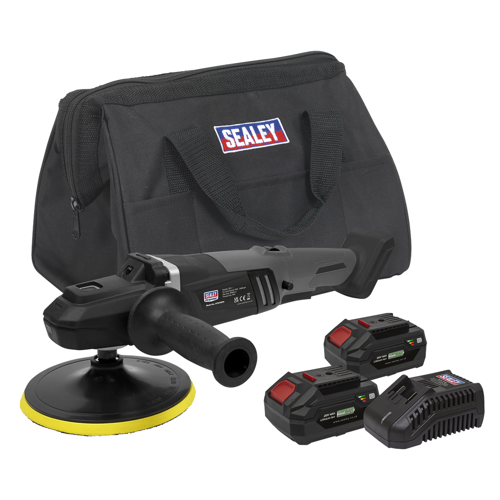 SV20 Series 180mm Brushless Cordless Rotary Polisher 20V 4Ah - 2 Batteries CP20VRPXKIT