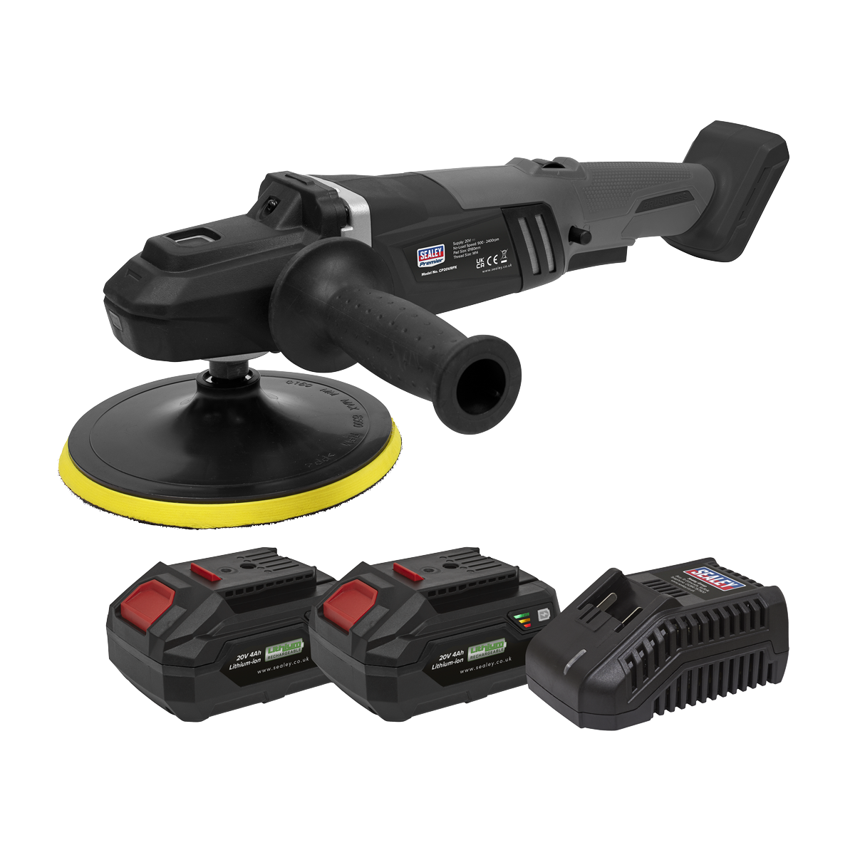 SV20 Series 180mm Brushless Cordless Rotary Polisher 20V 4Ah - 2 Batteries CP20VRPXKIT