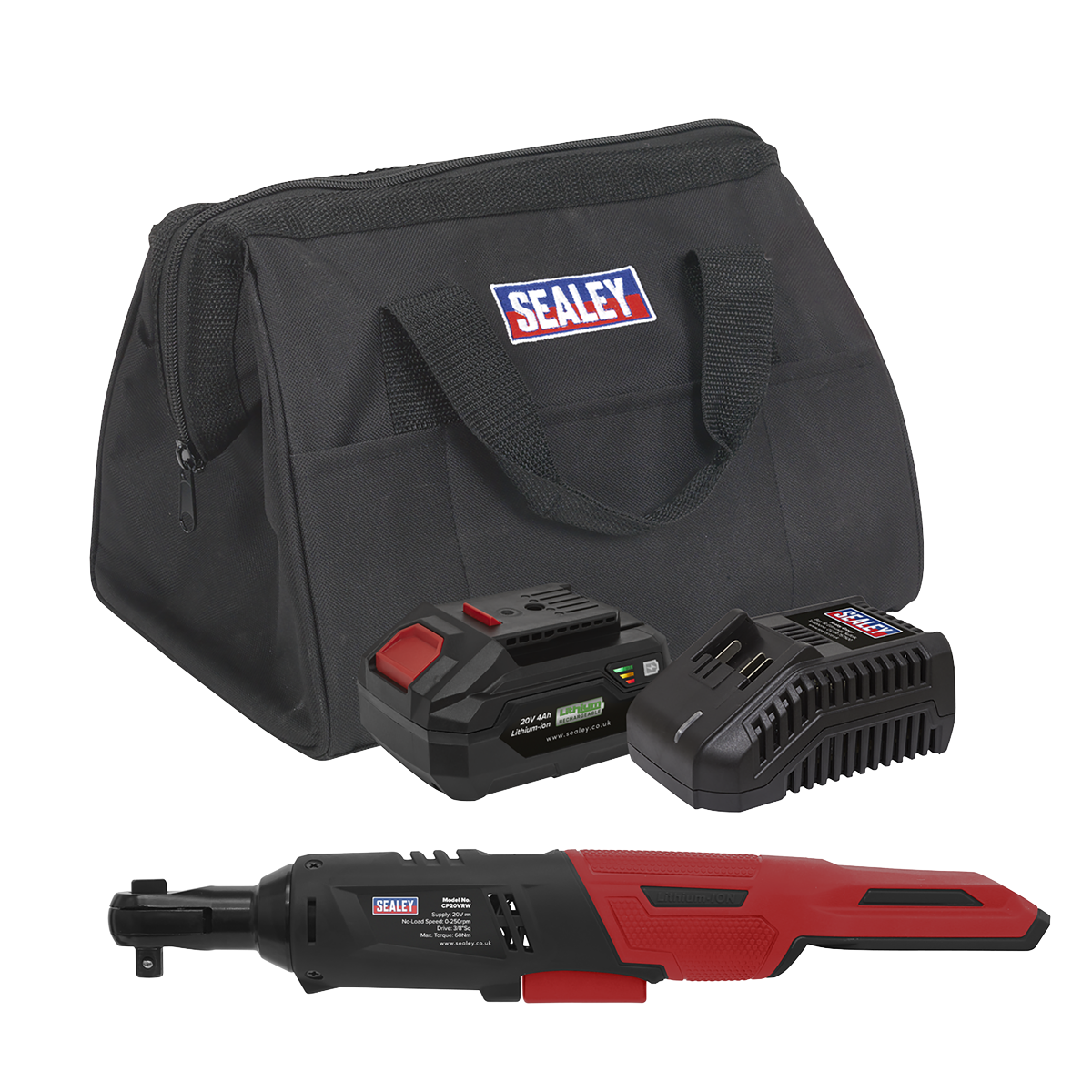 SV20 Series 3/8"Sq Drive Cordless Ratchet Wrench Kit 60Nm 20V 4Ah CP20VRWKIT1