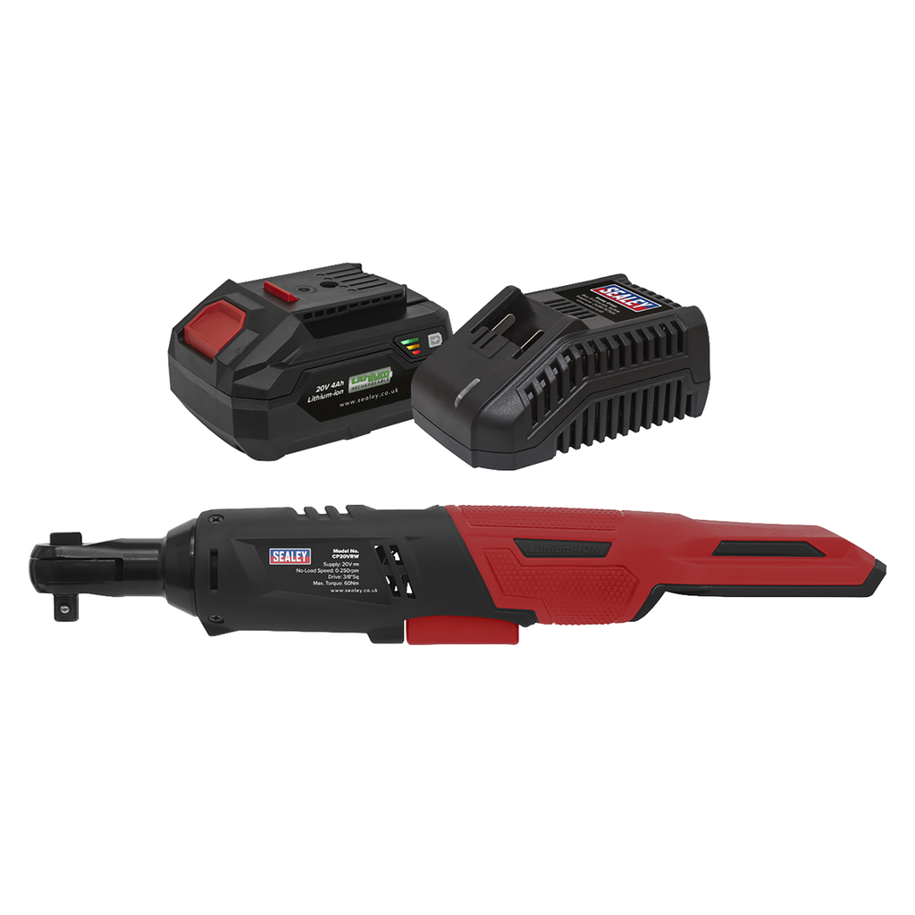 SV20 Series 3/8"Sq Drive Cordless Ratchet Wrench Kit 60Nm 20V 4Ah CP20VRWKIT1