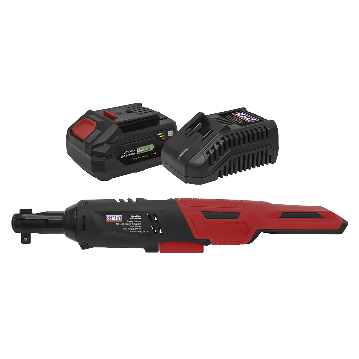 SV20 Series 3/8"Sq Drive Cordless Ratchet Wrench Kit 60Nm 20V 4Ah CP20VRWKIT1