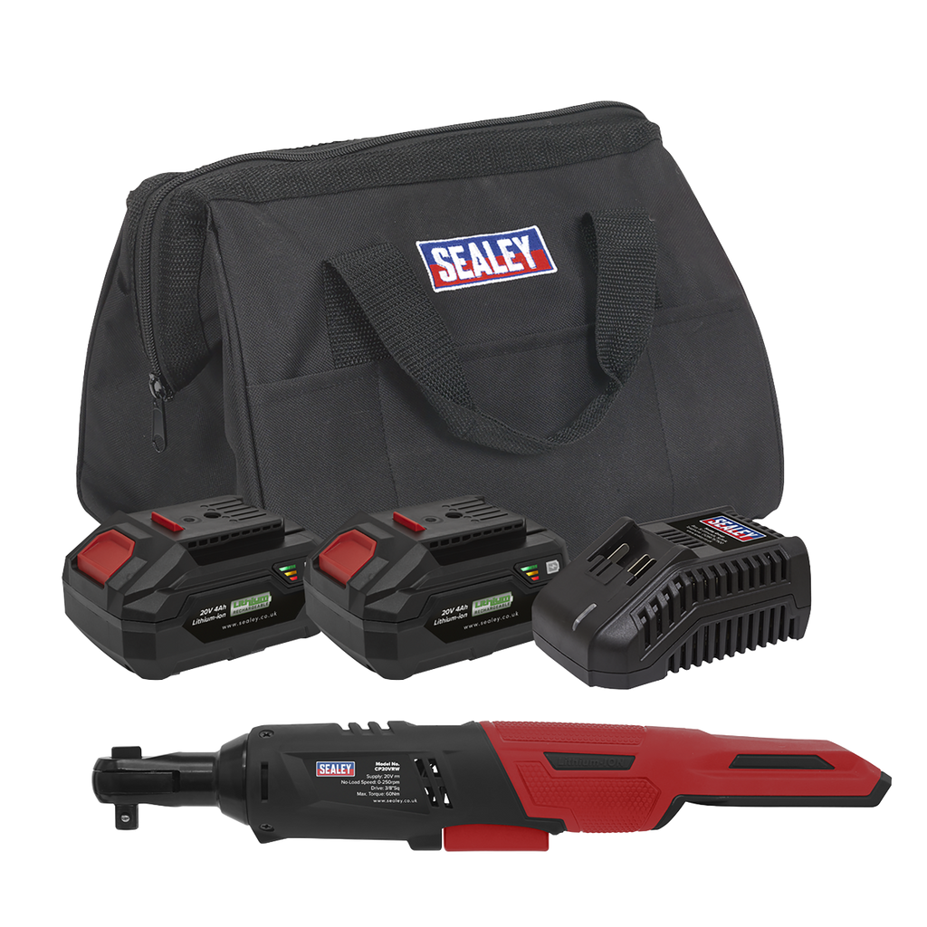 SV20 Series 3/8"Sq Drive Cordless Ratchet Wrench Kit 20V 4Ah - 2 Batteries CP20VRWKIT