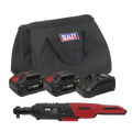 SV20 Series 3/8"Sq Drive Cordless Ratchet Wrench Kit 20V 4Ah - 2 Batteries CP20VRWKIT