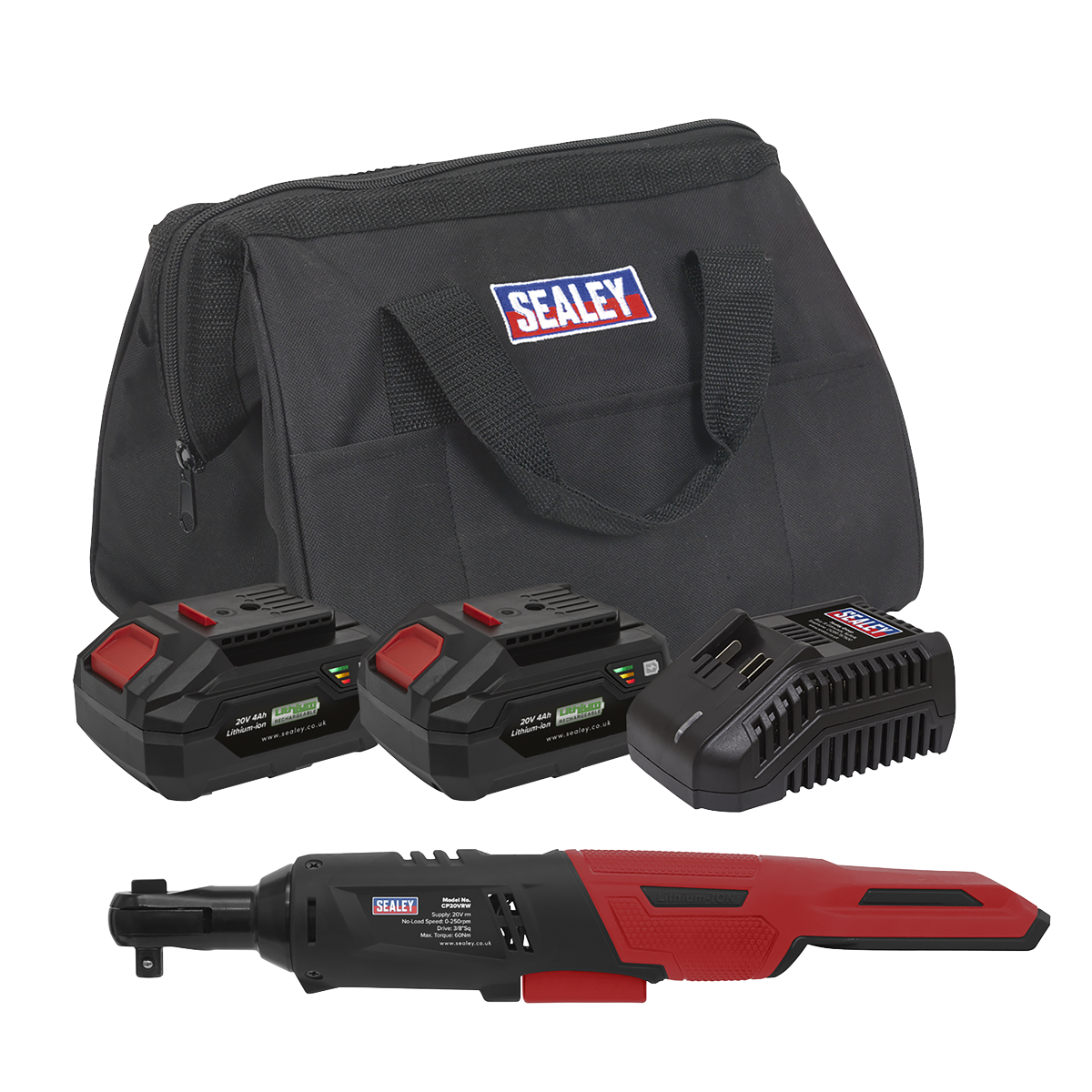 SV20 Series 3/8"Sq Drive Cordless Ratchet Wrench Kit 20V 4Ah - 2 Batteries CP20VRWKIT