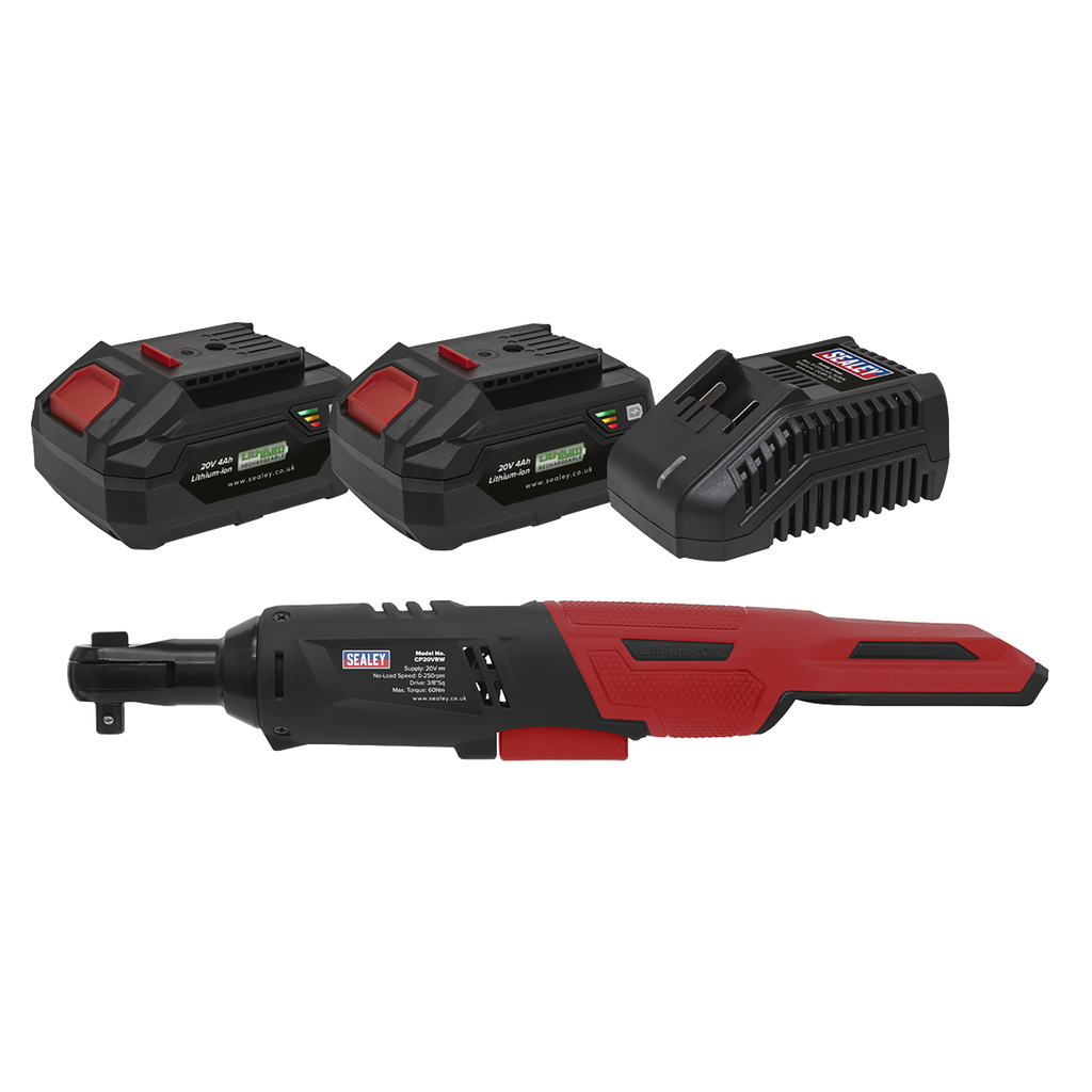 SV20 Series 3/8"Sq Drive Cordless Ratchet Wrench Kit 20V 4Ah - 2 Batteries CP20VRWKIT