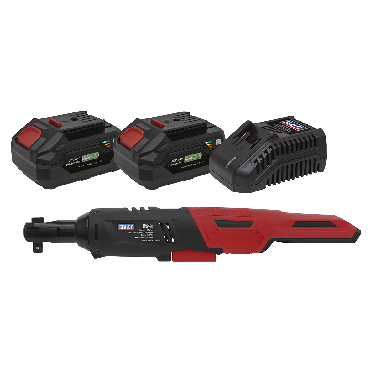 SV20 Series 3/8"Sq Drive Cordless Ratchet Wrench Kit 20V 4Ah - 2 Batteries CP20VRWKIT