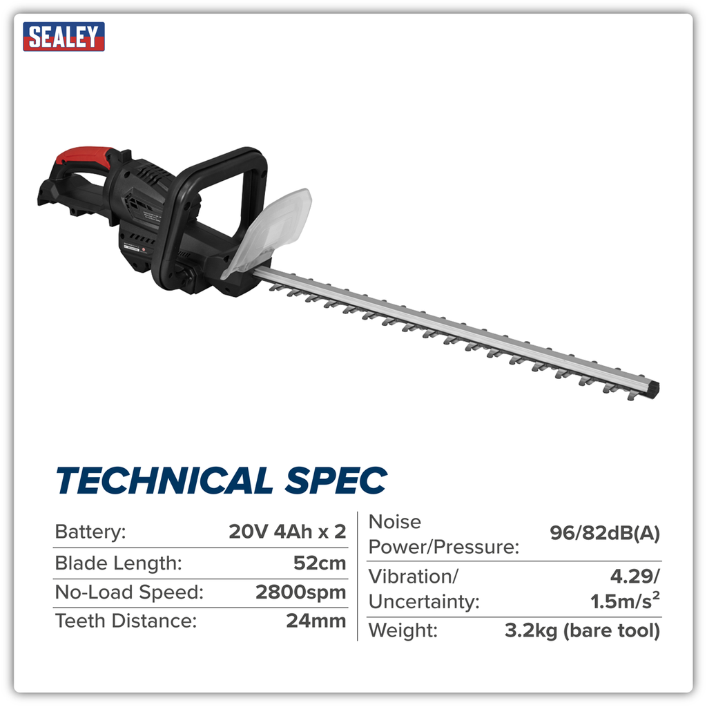 SV20 Series 52cm Cordless Hedge Trimmer Kit 40V 4Ah - 2 Batteries CP40VHTKIT