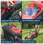 SV20 Series 40cm Cordless Lawn Mower Kit 40V 4Ah - 2 Batteries CP40VLMKIT
