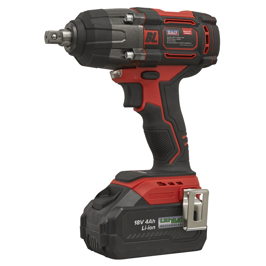 1/2"Sq Drive Cordless Brushless Impact Wrench 18V 4Ah CP650LI