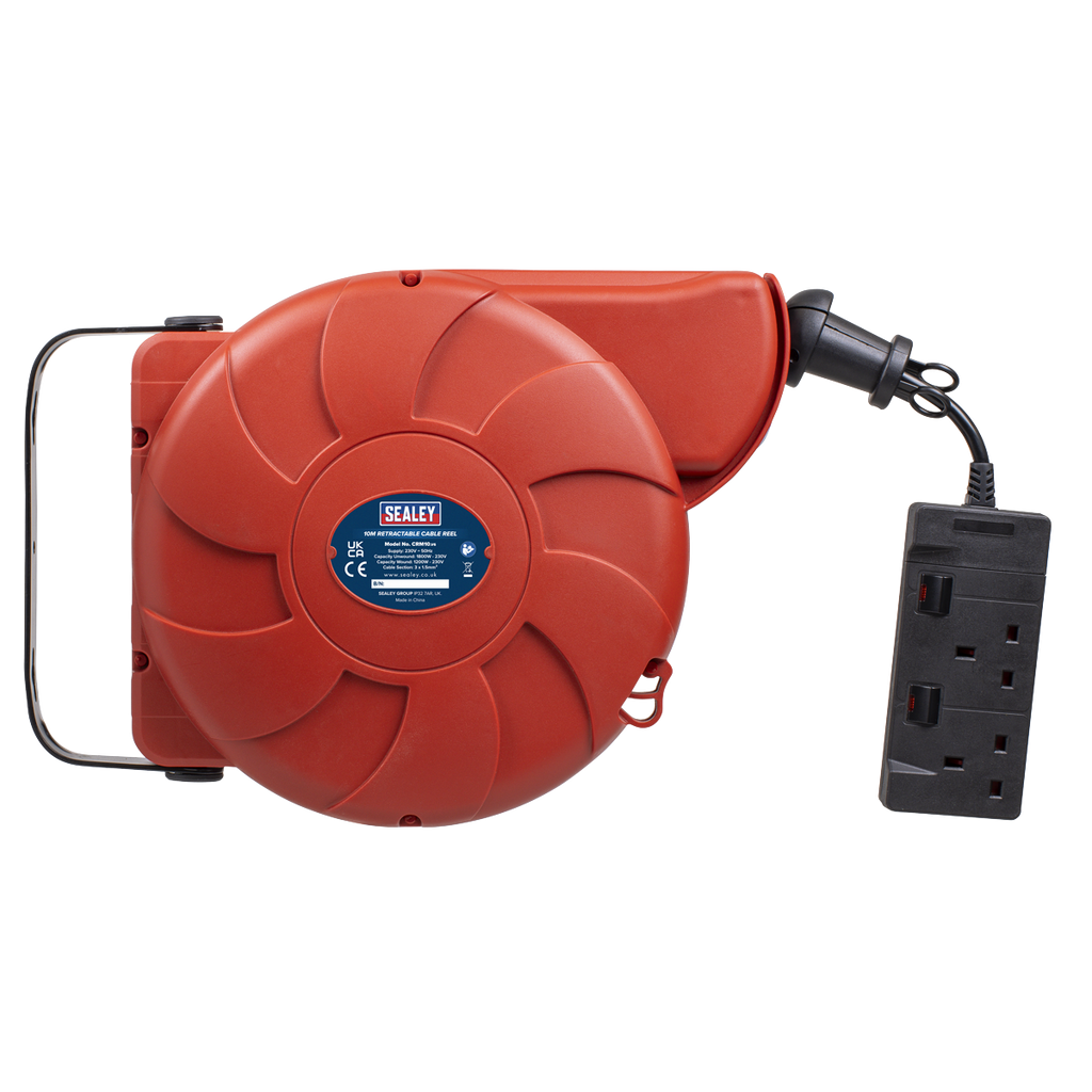 10m Retractable Cable Reel 2 x 230V CRM10