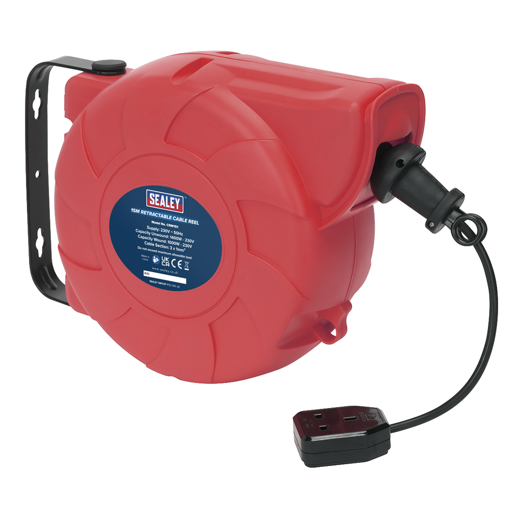 15m Retractable Cable Reel System 1 x 230V CRM151