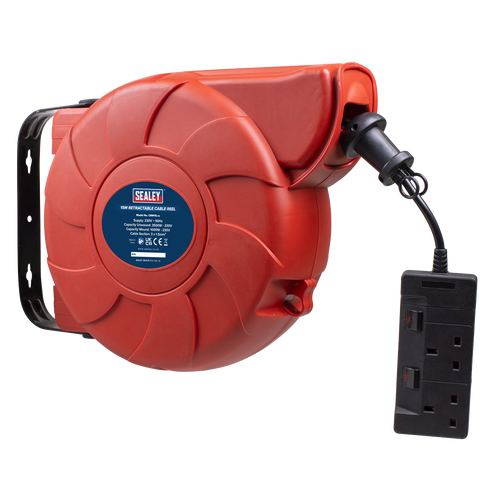 15m Retractable Cable Reel System 2 x 230V CRM15