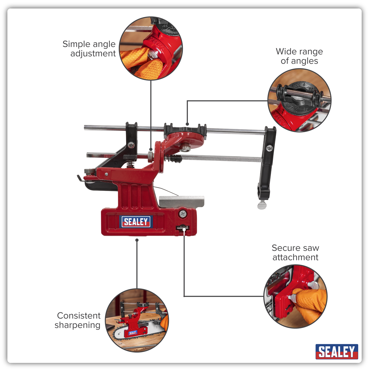 Bar Mounted Chainsaw Chain Sharpening Guide CS02