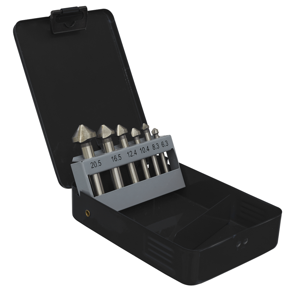 90° Countersink Bit Set 3 x V Flutes 6pc CSSET6V