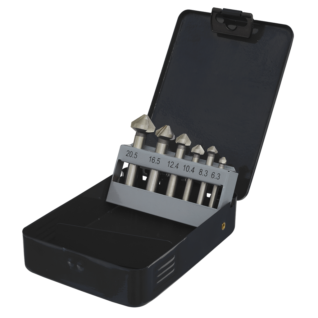 90° Countersink Bit Set 3 x V Flutes 6pc CSSET6V