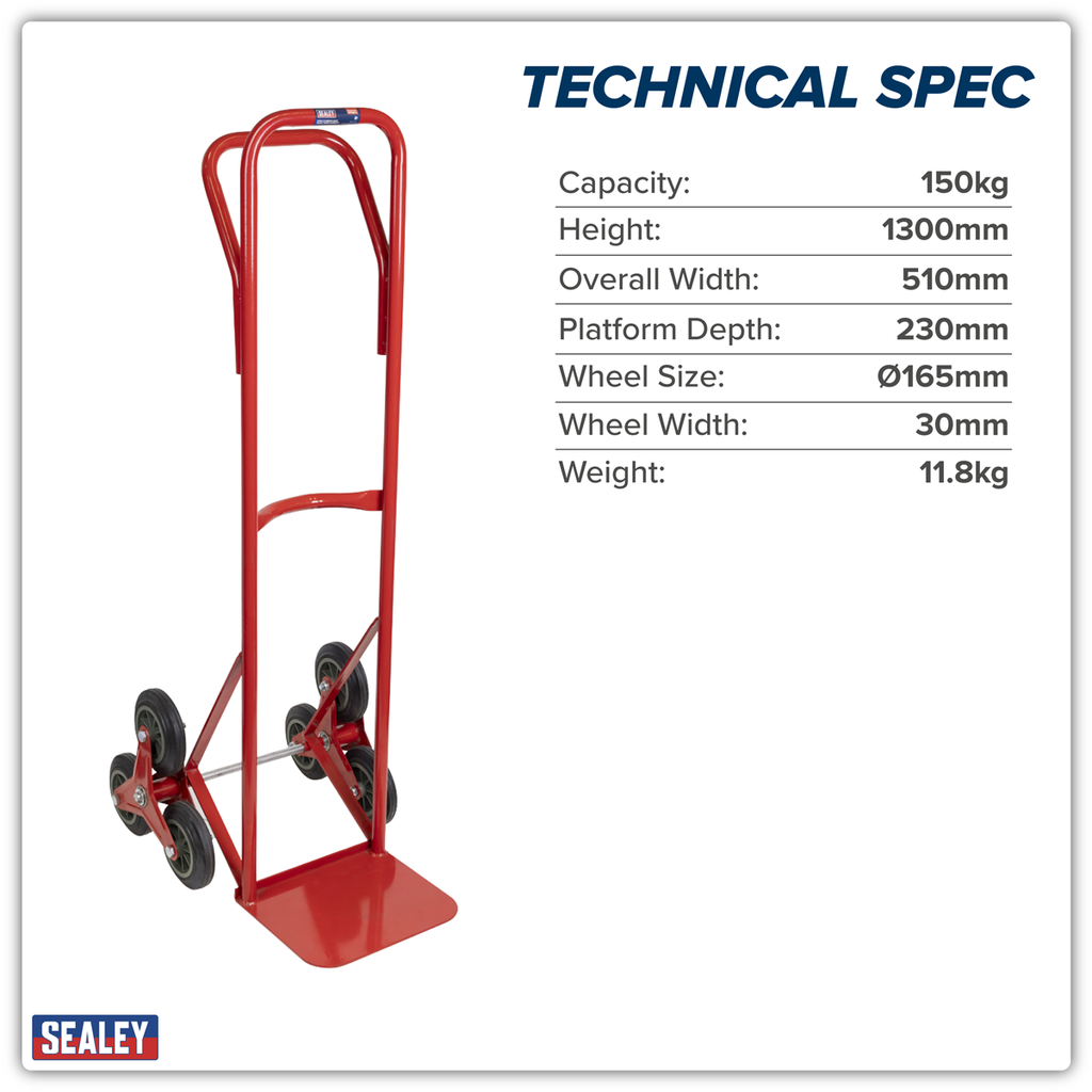 Stair Climbing Sack Truck with Solid Tyres 150kg Capacity CST985