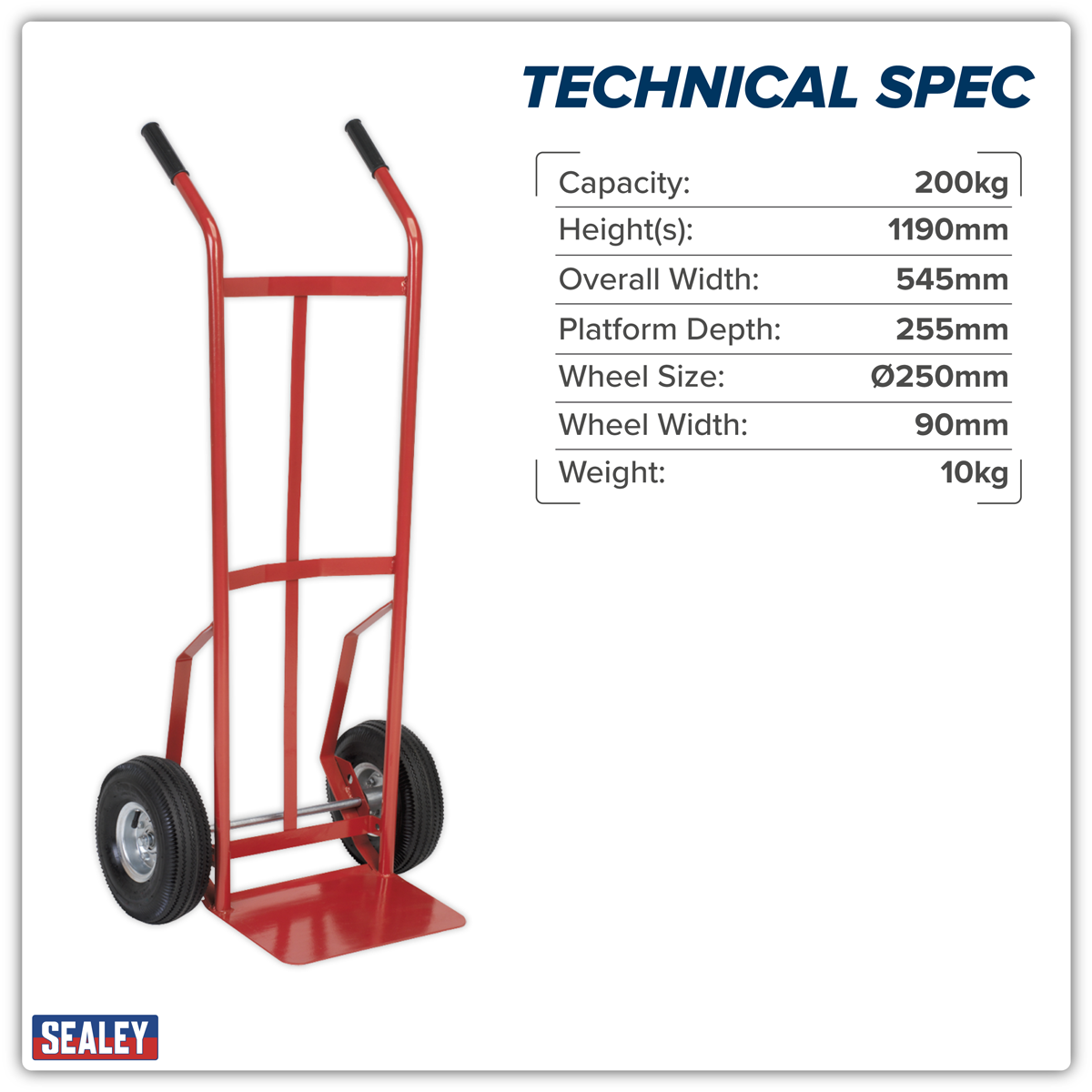 Sack Truck with Pneumatic Tyres 200kg Capacity CST987