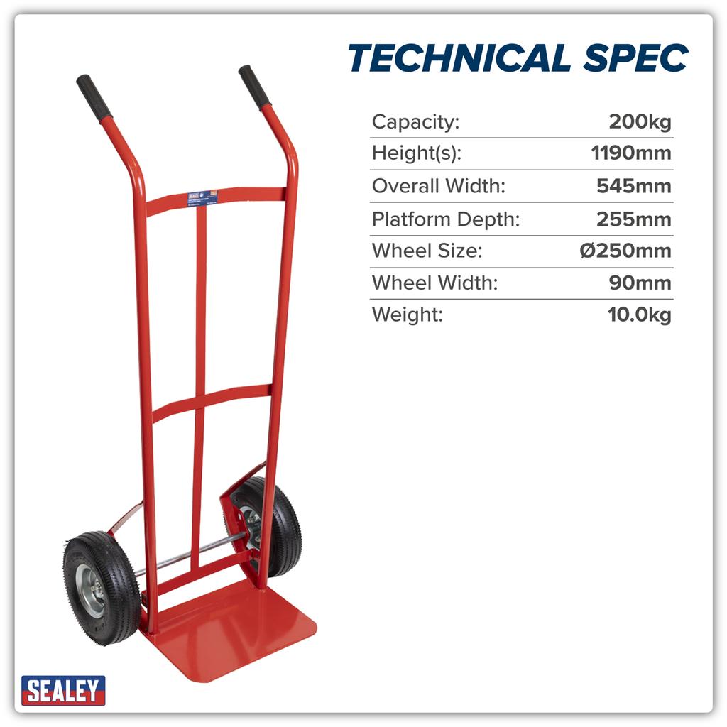 Sack Truck with Pneumatic Tyres 200kg Capacity CST987