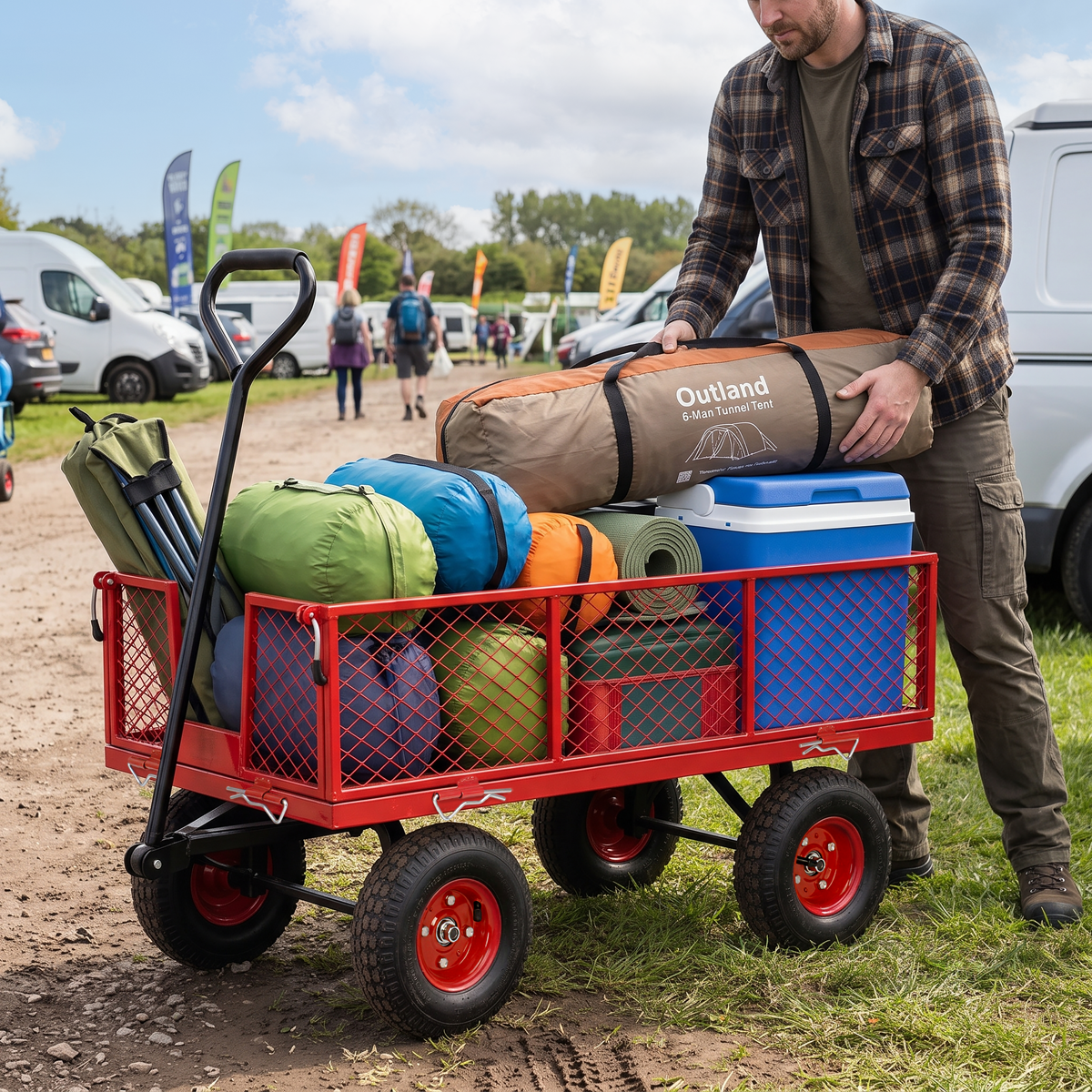 Platform Truck with Removable Sides & Pneumatic Tyres 200kg Capacity CST997