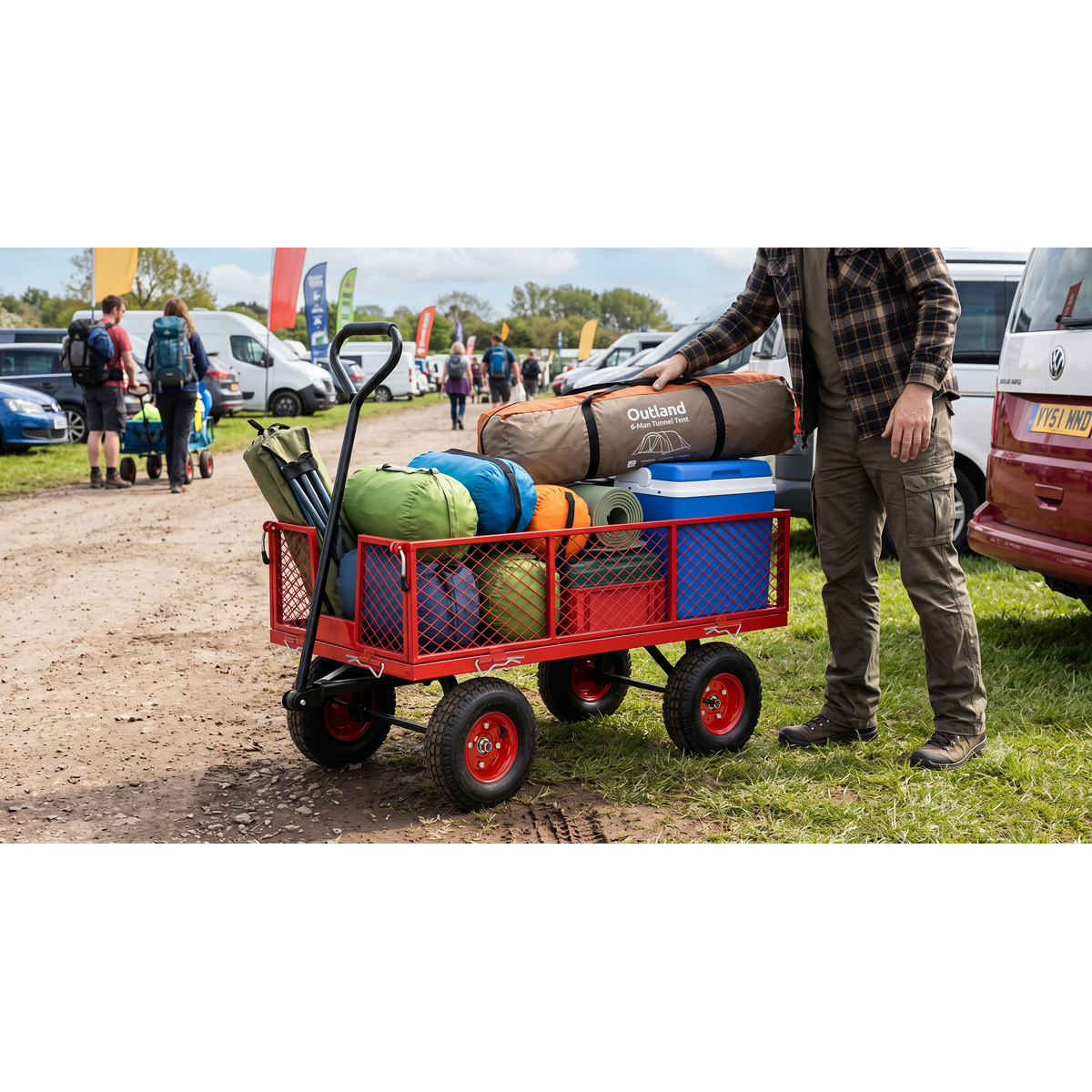 Platform Truck with Removable Sides & Pneumatic Tyres 200kg Capacity CST997
