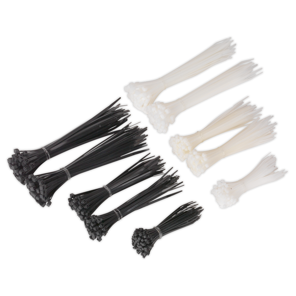 Cable Tie Assortment, Black/White - Pack of 600 CT600BW