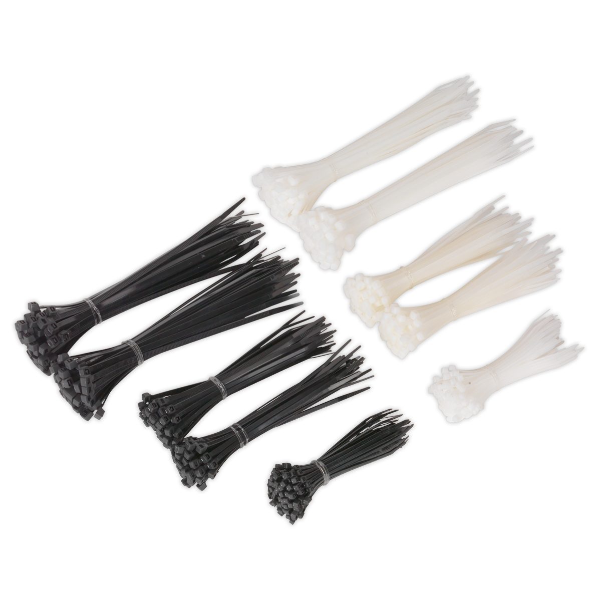 Cable Tie Assortment, Black/White - Pack of 600 CT600BW