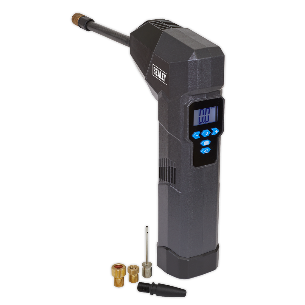 Compact Rechargeable Tyre Inflator & Power Bank with Worklight CTI120