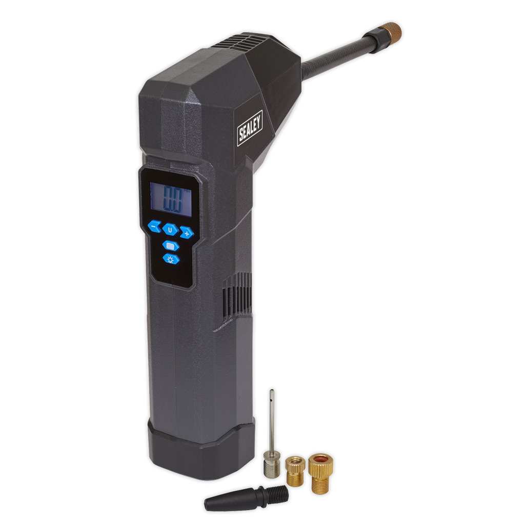 Compact Rechargeable Tyre Inflator & Power Bank with Worklight CTI120