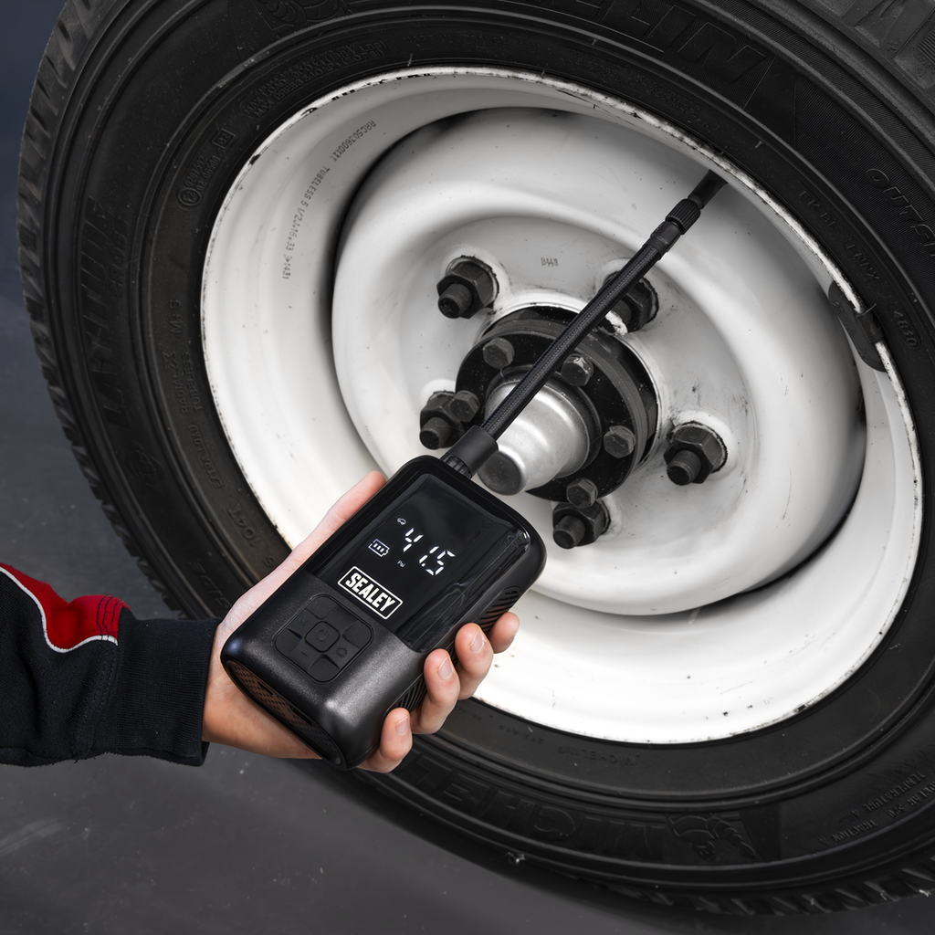 Rechargeable Tyre Inflator & Power Bank with Worklight CTI130