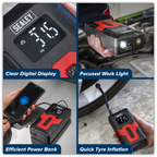 Rechargeable Tyre Inflator & Power Bank with Worklight 12V CTI140
