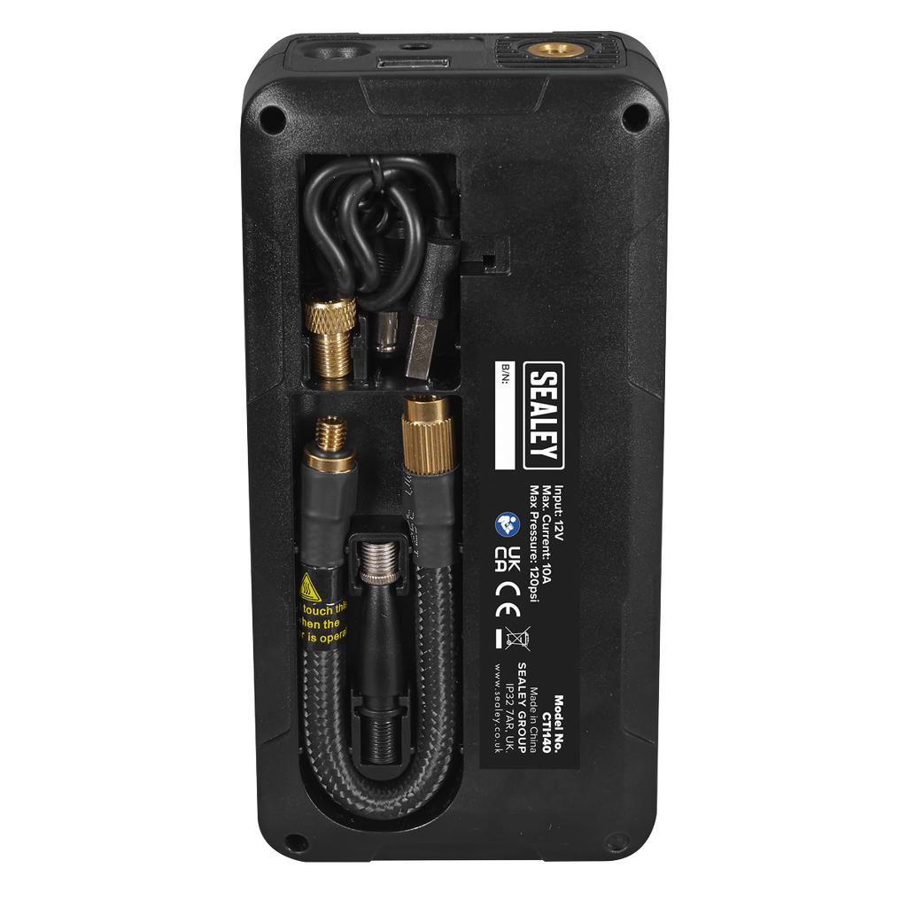 Rechargeable Tyre Inflator & Power Bank with Worklight 12V CTI140