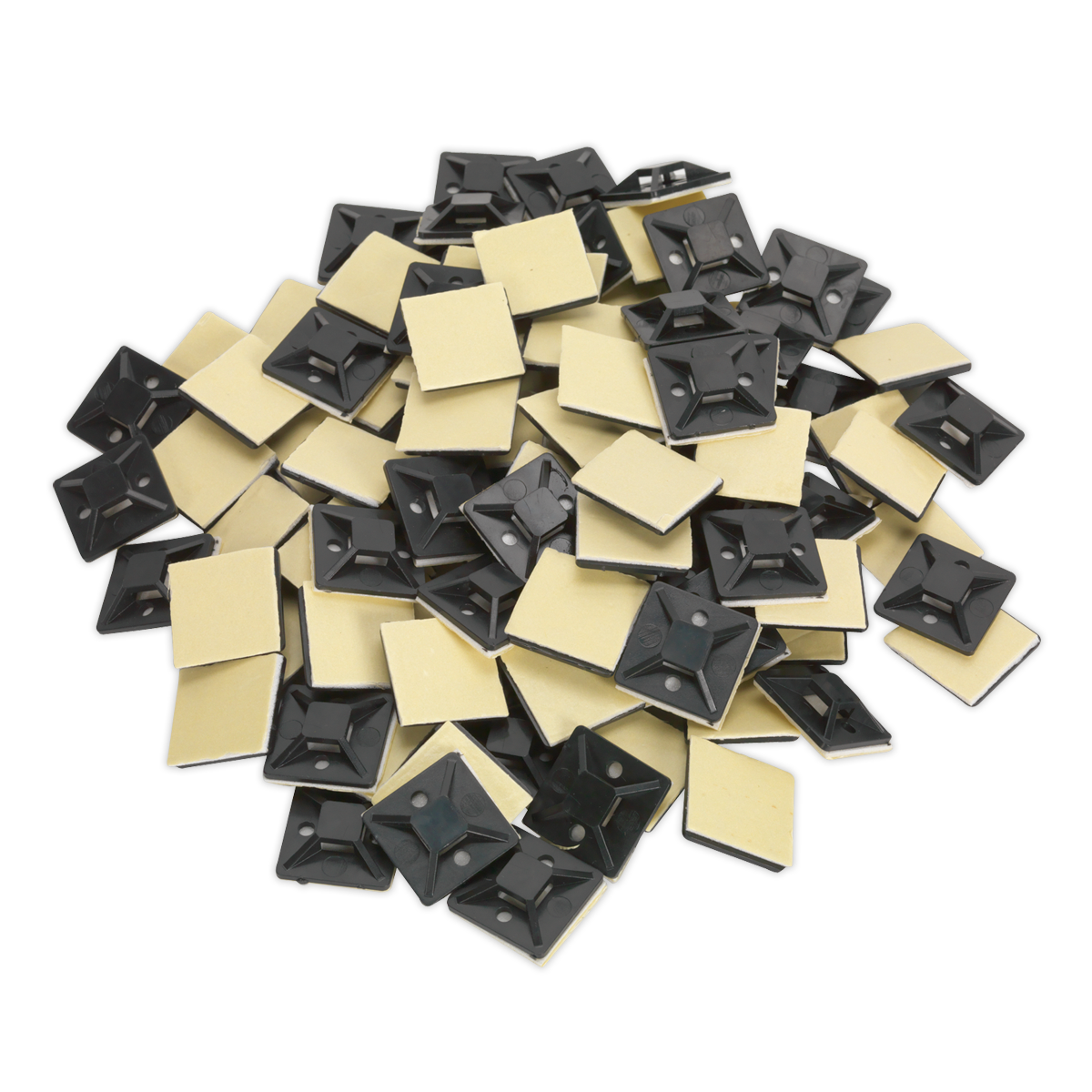 Self-Adhesive Cable Tie Mount 25 x 25mm, Black - Pack of 100 CTM2525B
