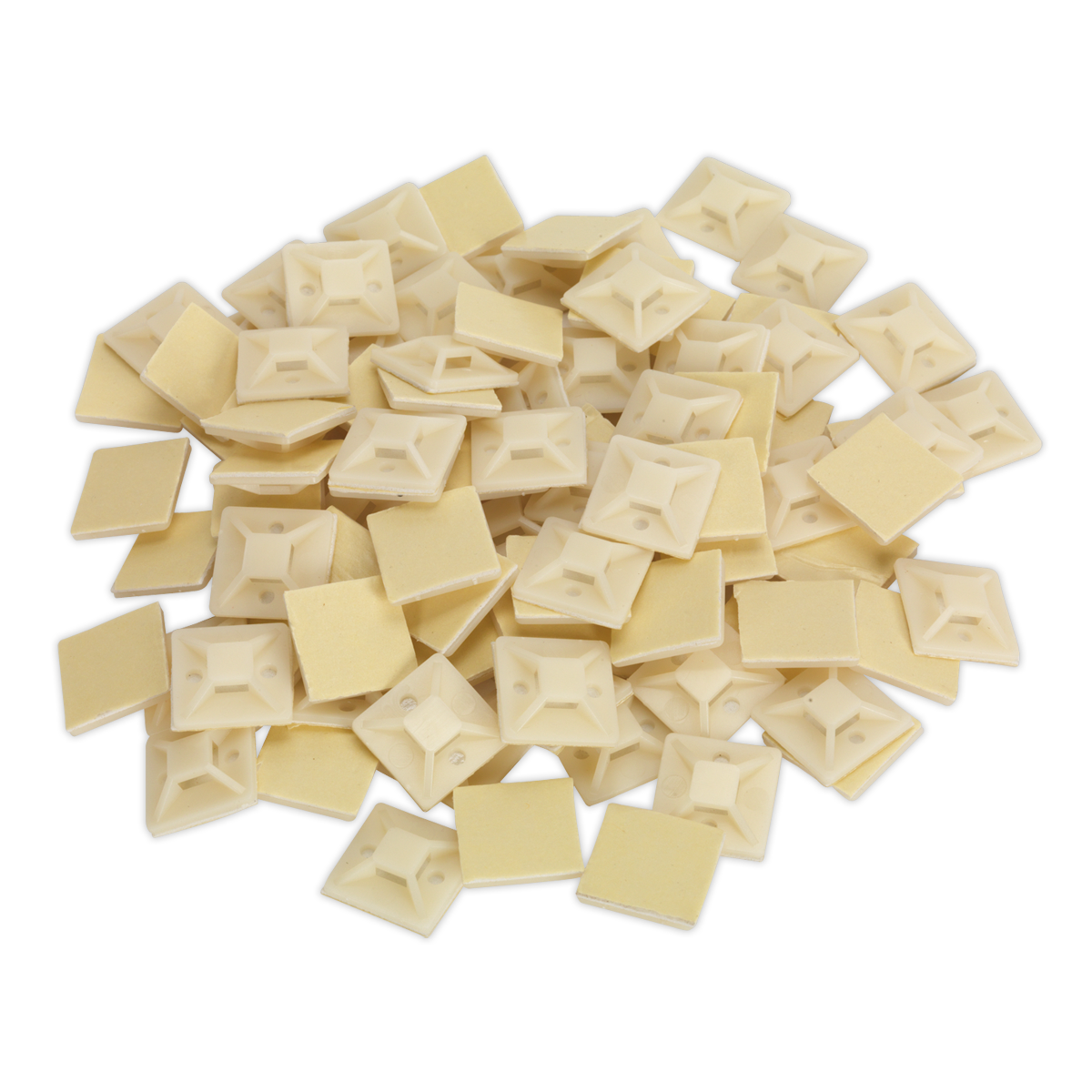 Self-Adhesive Cable Tie Mount 25 x 25mm, White - Pack of 100 CTM2525W