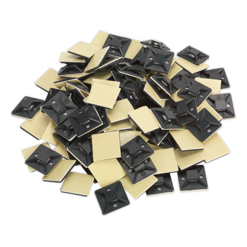 Self-Adhesive Cable Tie Mount 30 x 30mm, Black - Pack of 100 CTM3030B