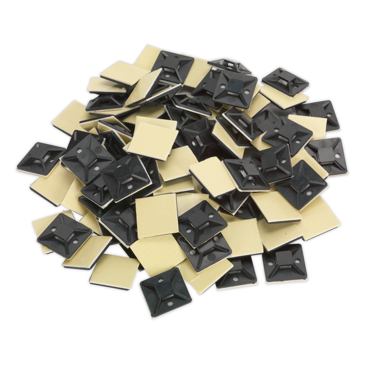 Self-Adhesive Cable Tie Mount 30 x 30mm, Black - Pack of 100 CTM3030B