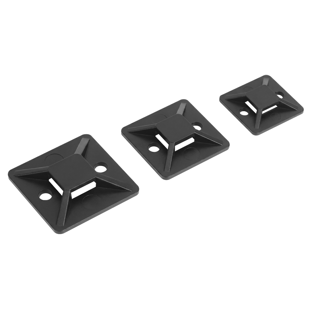 Self-Adhesive Cable Tie Mount 30 x 30mm, Black - Pack of 100 CTM3030B