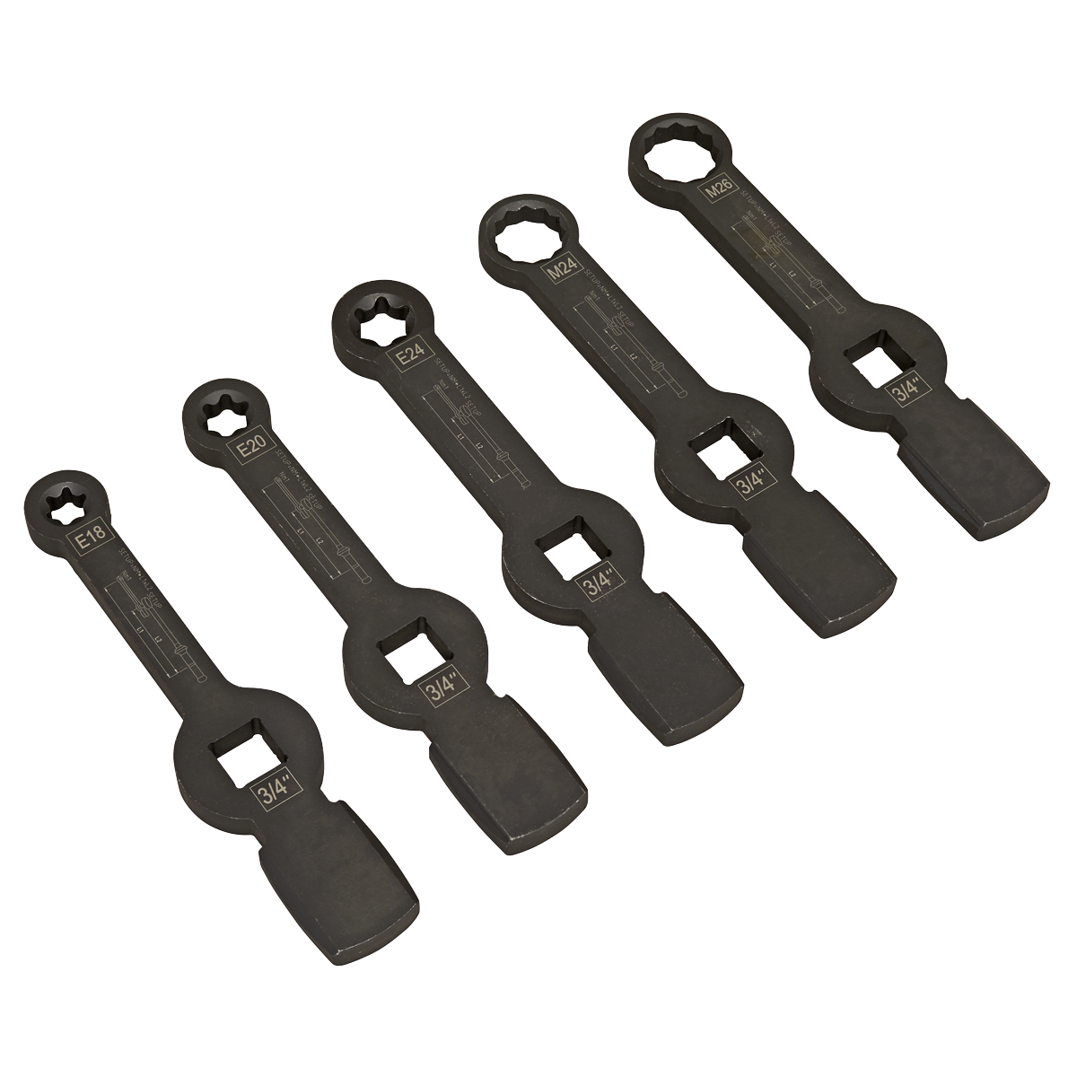 Brake Caliper Slogging Wrench Set 5pc CV212
