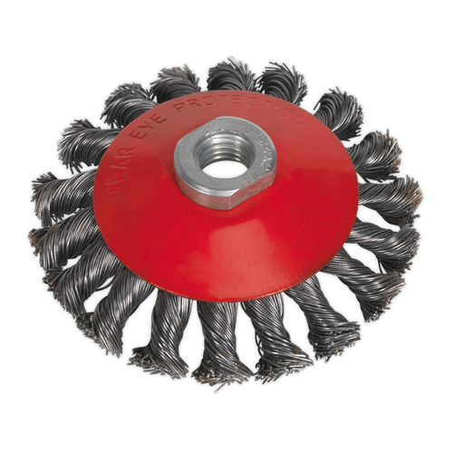 100mm Conical Wire Brush M10 x 1.5mm CWB100
