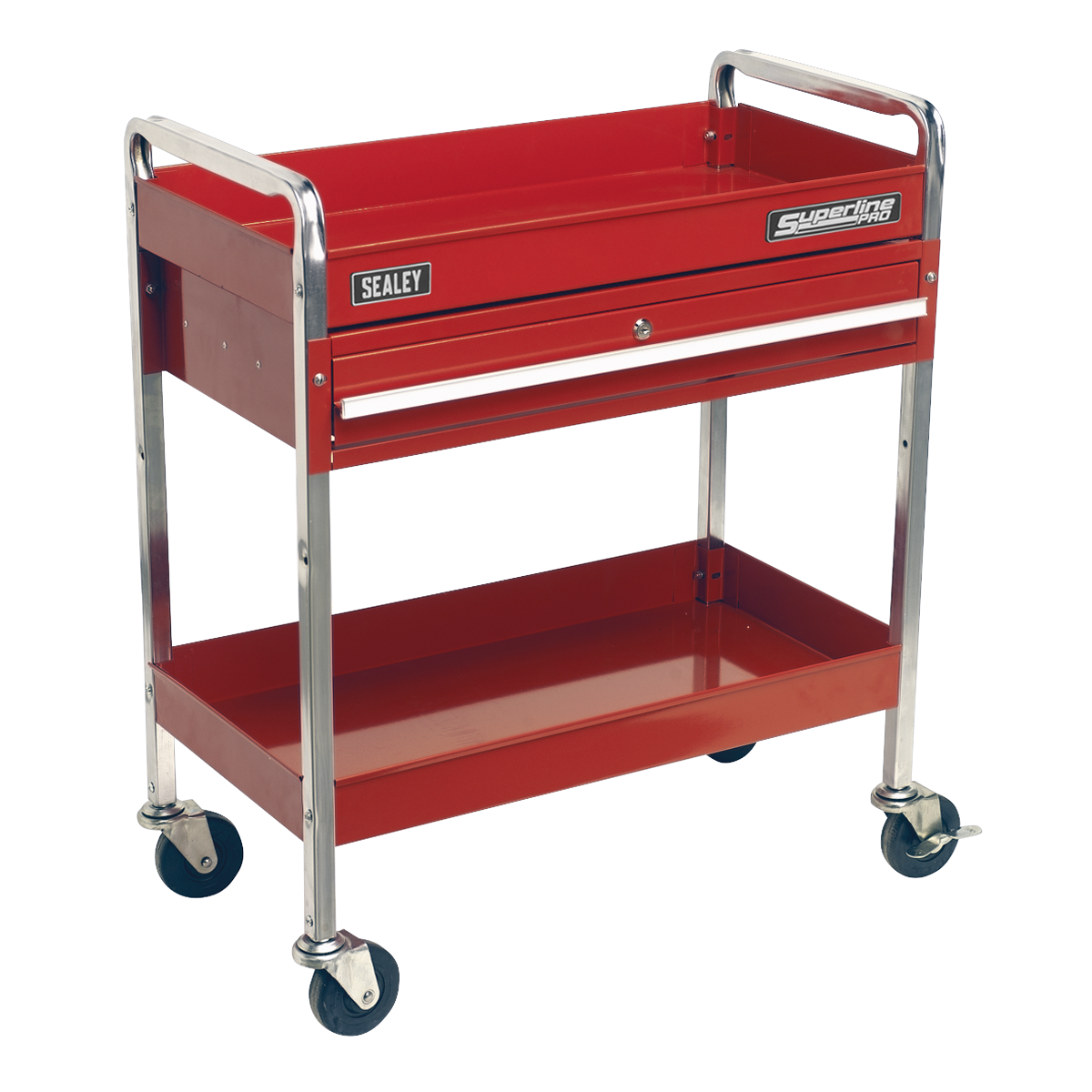 Heavy-Duty Trolley with Lockable Drawer 2-Level CX101D