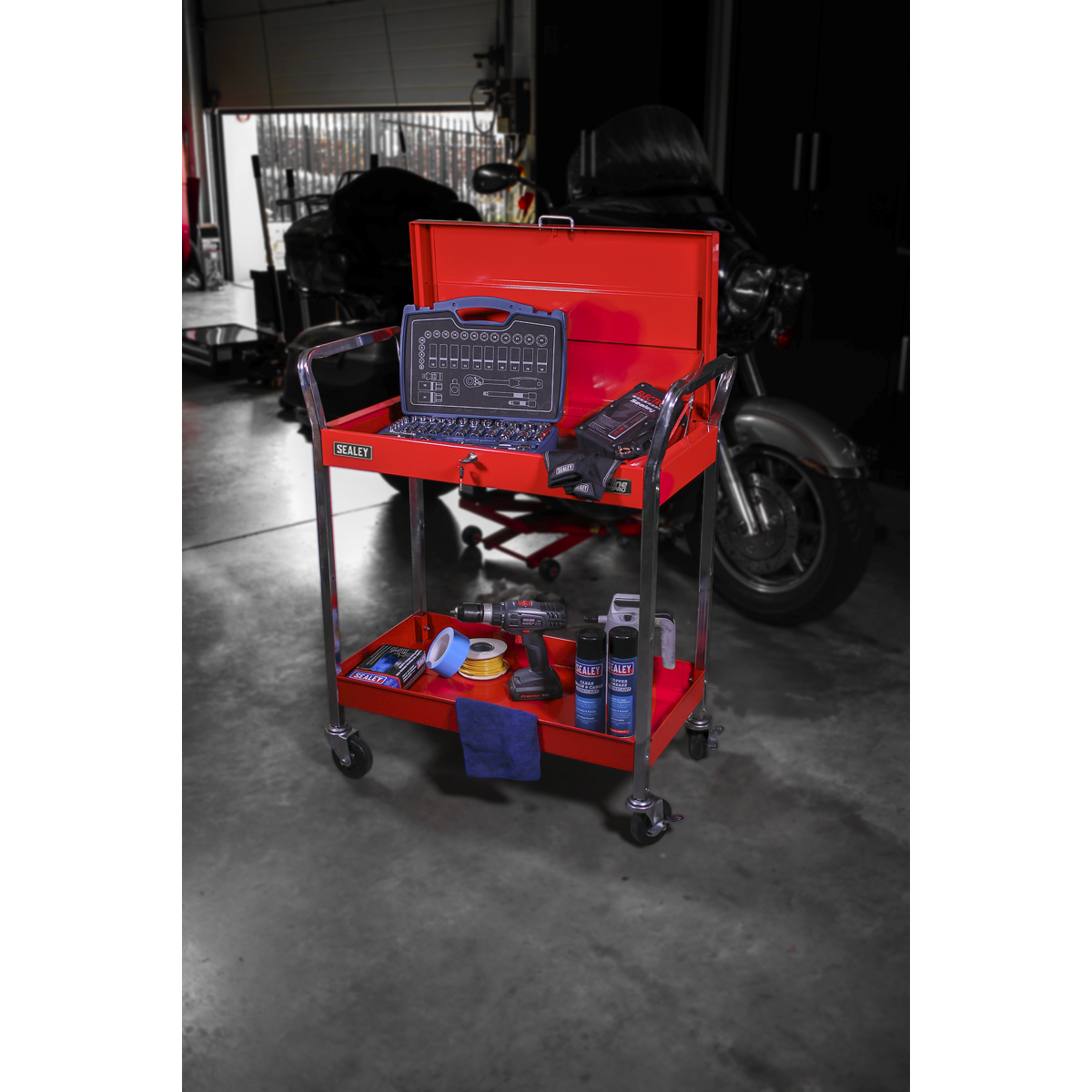 Heavy-Duty Trolley with Lockable Top 2-Level CX104