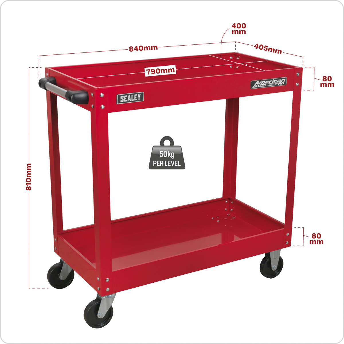 Heavy-Duty Workshop Trolley 2-Level CX105