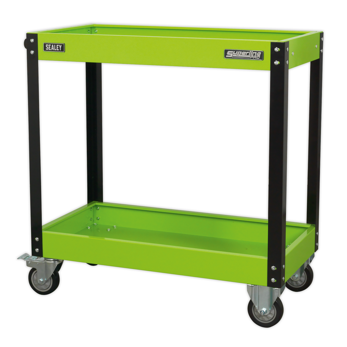 Heavy-Duty Workshop Trolley 2-Level - Hi-Vis Green CX109HV