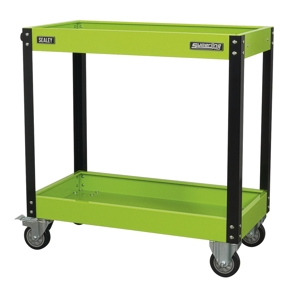 Heavy-Duty Workshop Trolley 2-Level - Hi-Vis Green CX109HV