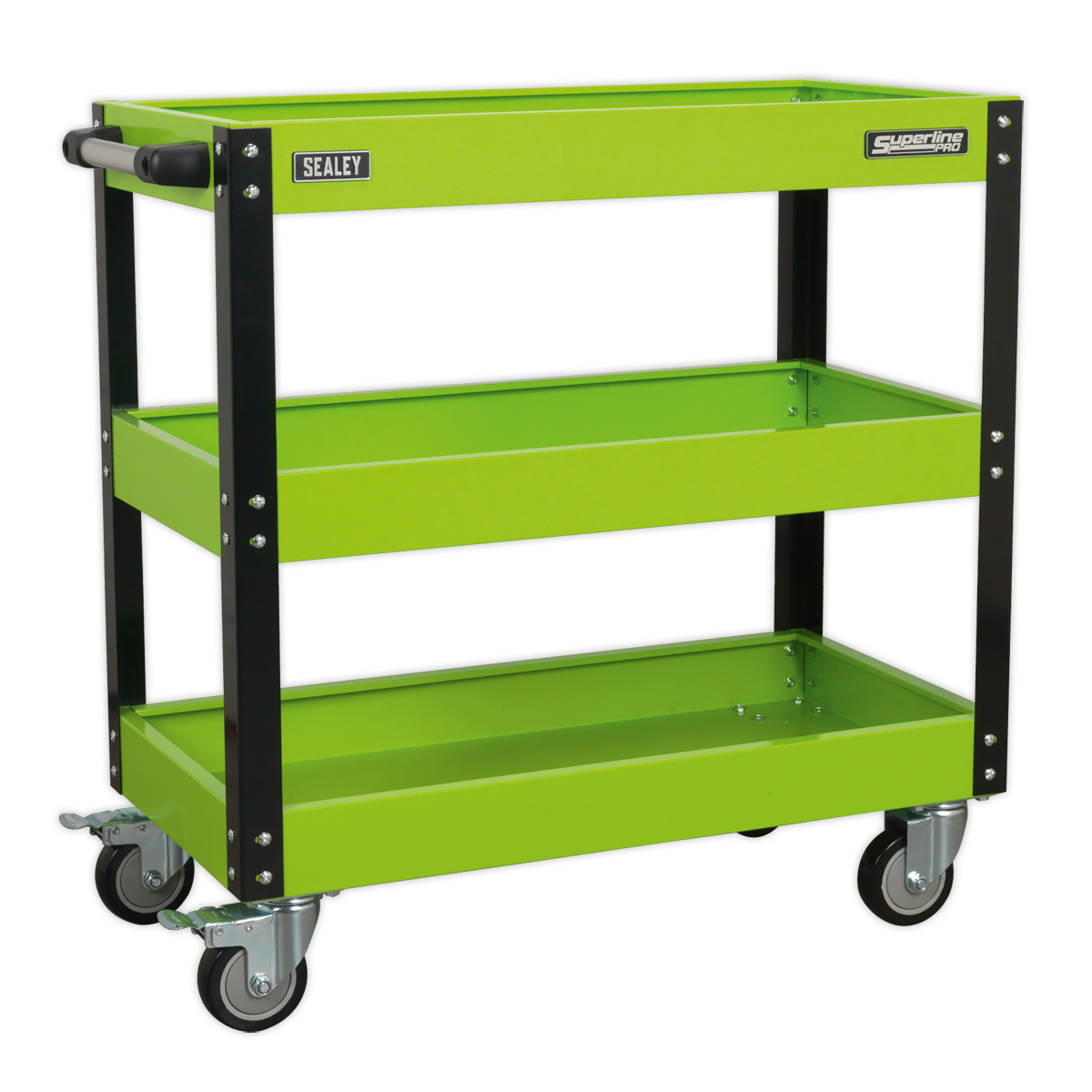 Heavy-Duty Workshop Trolley 3-Level - Hi-Vis Green CX110HV