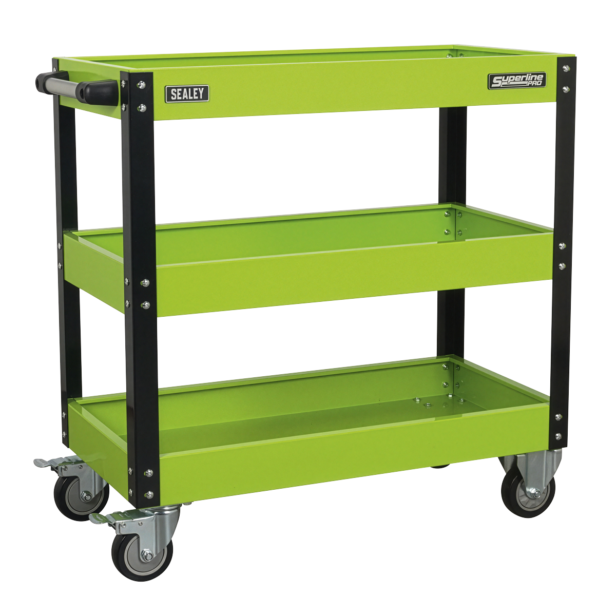 Heavy-Duty Workshop Trolley 3-Level - Hi-Vis Green CX110HV