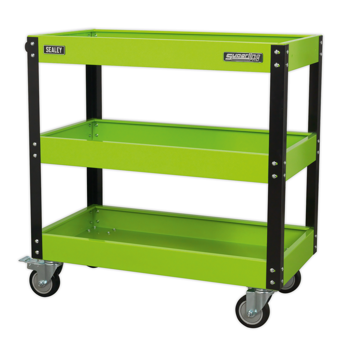 Heavy-Duty Workshop Trolley 3-Level - Hi-Vis Green CX110HV