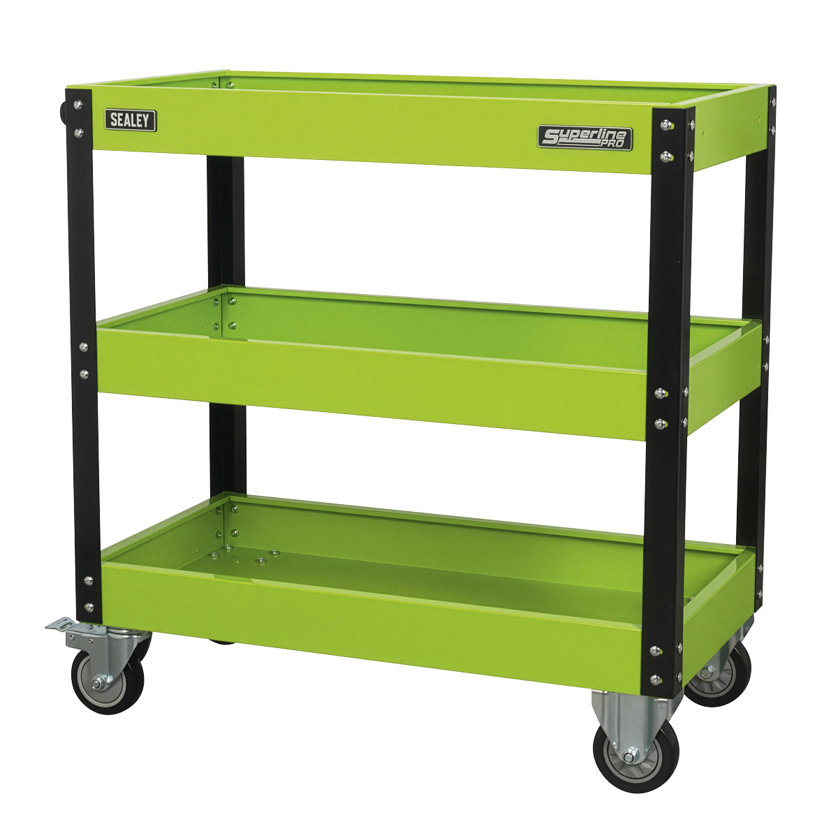 Heavy-Duty Workshop Trolley 3-Level - Hi-Vis Green CX110HV